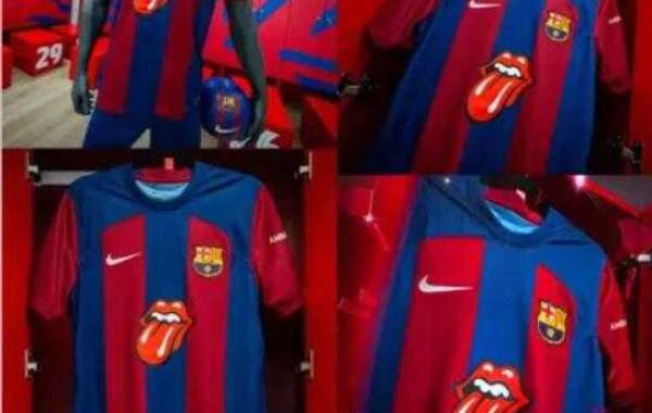 FC Barcelona x Rolling Stones 2023 El Clásico-Trikot